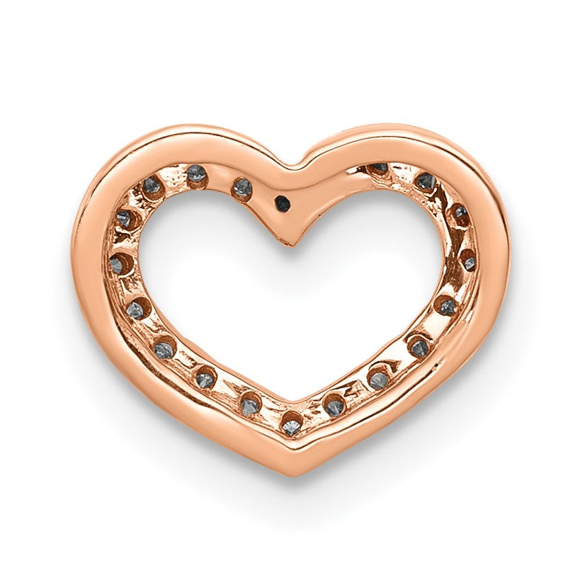 14k Rose Gold 1/15 carat Diamond Heart Chain Slide