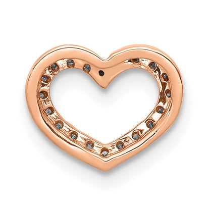 14k Rose Gold 1/15 carat Diamond Heart Chain Slide