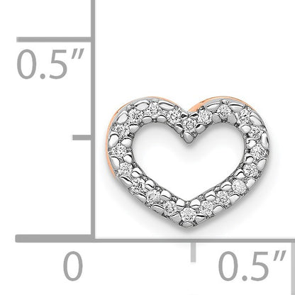 14k Rose Gold 1/15 carat Diamond Heart Chain Slide