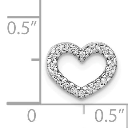 14k White Gold 1/15 carat Diamond Heart Chain Slide