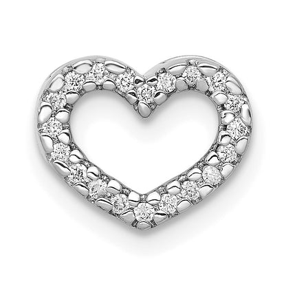 14k White Gold 1/15 carat Diamond Heart Chain Slide