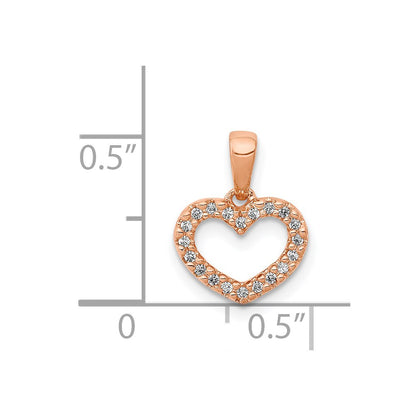 14k Rose Gold .03ct. Diamond Heart Pendant