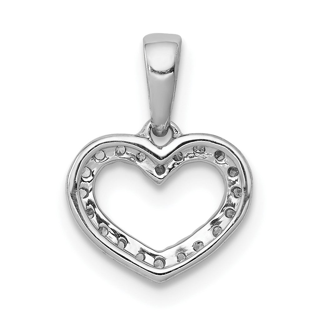 14k White Gold .03 carat Diamond Heart Pendant