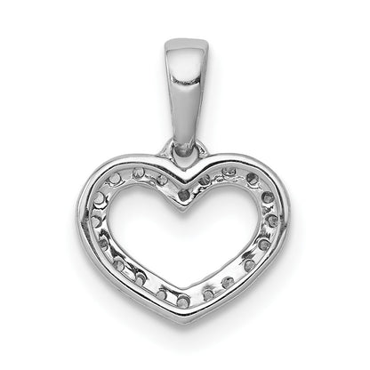 14k White Gold .03 carat Diamond Heart Pendant
