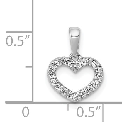 14k White Gold .03 carat Diamond Heart Pendant