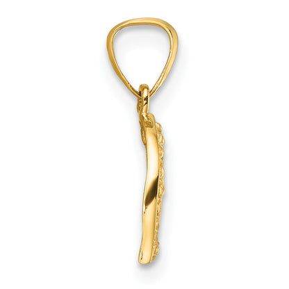 14k  .01 carat Diamond Curved Heart Pendant