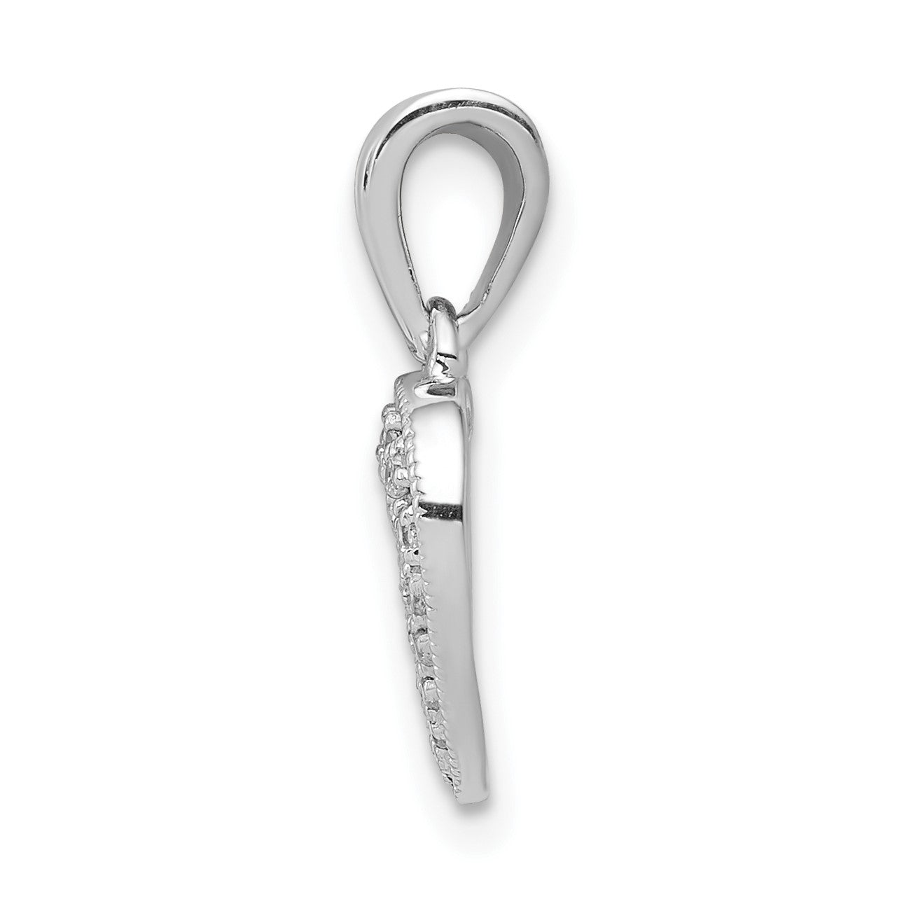 14k White Gold 1/10 carat Diamond Heart Pendant