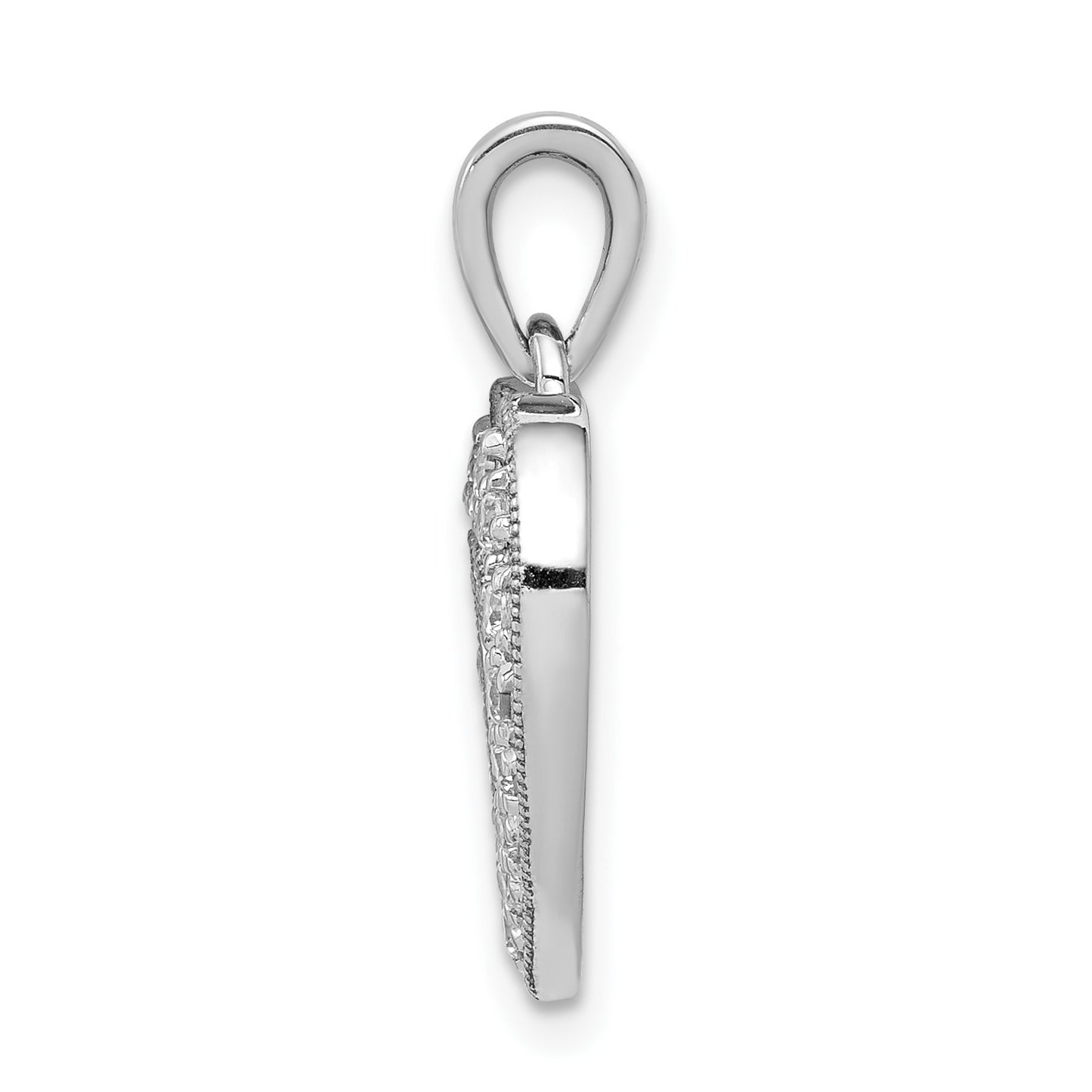 14k White Gold 1/4 carat Diamond Heart Pendant