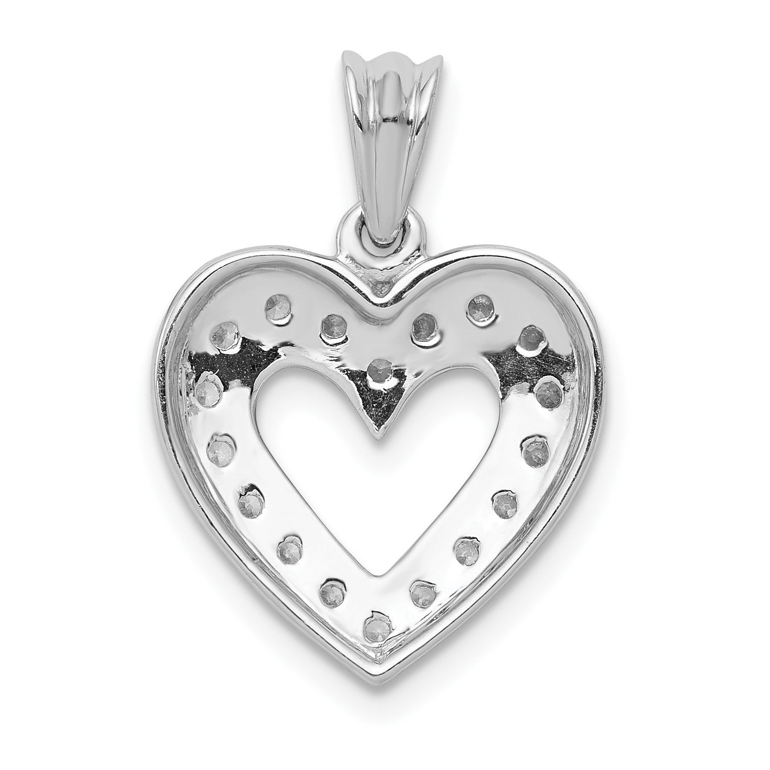 14k White Gold 1/4 carat Diamond Heart Pendant