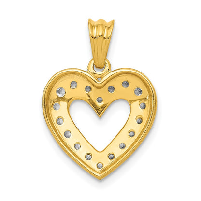 14k 1/4ct. Diamond Heart Pendant