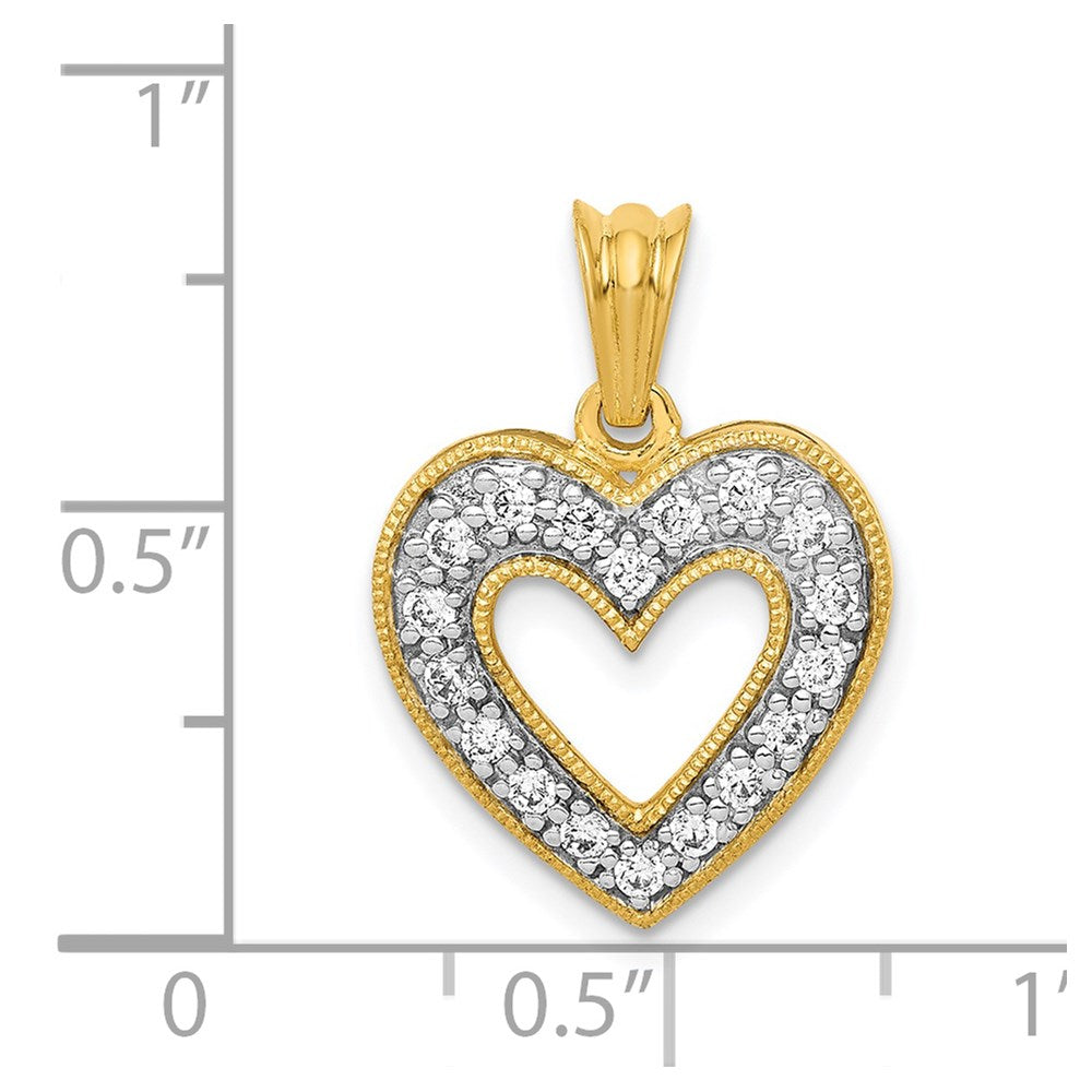 14k 1/4ct. Diamond Heart Pendant