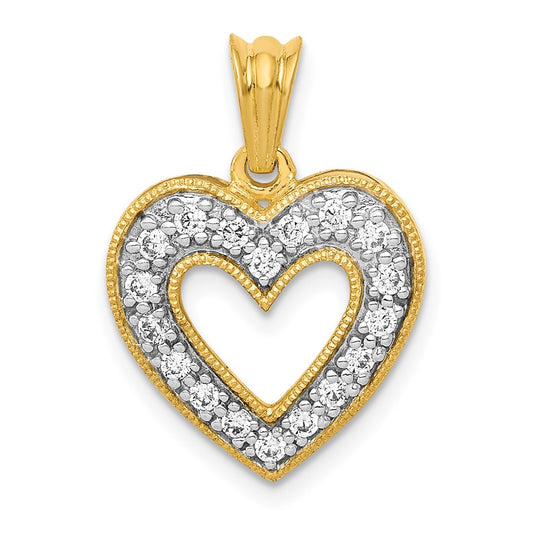 14k 1/4ct. Diamond Heart Pendant