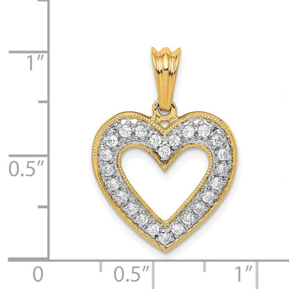 14k 1/3ct. Diamond Heart Pendant