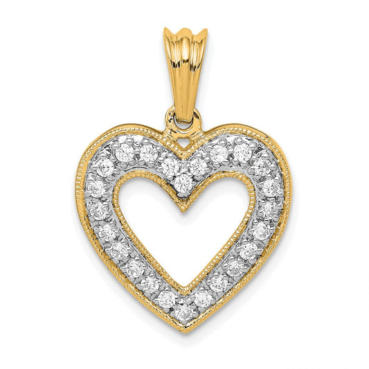 14k 1/3ct. Diamond Heart Pendant