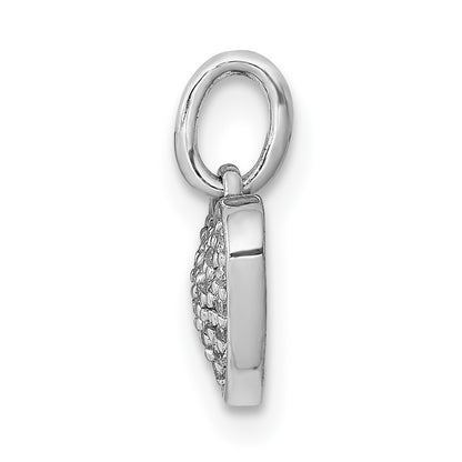 14k White Gold 1/10 carat Pave Diamond Heart Pendant