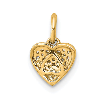 14k 1/10ct. Diamond Heart Pendant