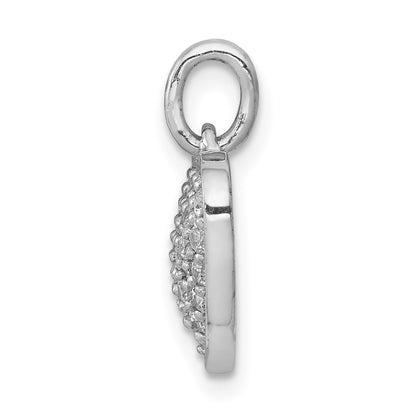14k White Gold 3/8 carat Pave Diamond Heart Pendant