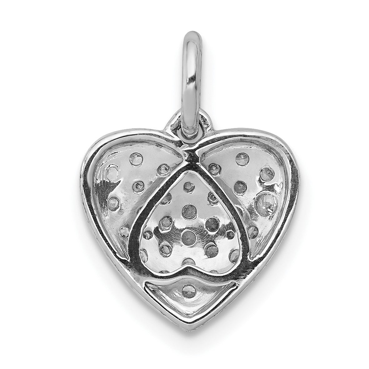 14k White Gold 3/8 carat Pave Diamond Heart Pendant