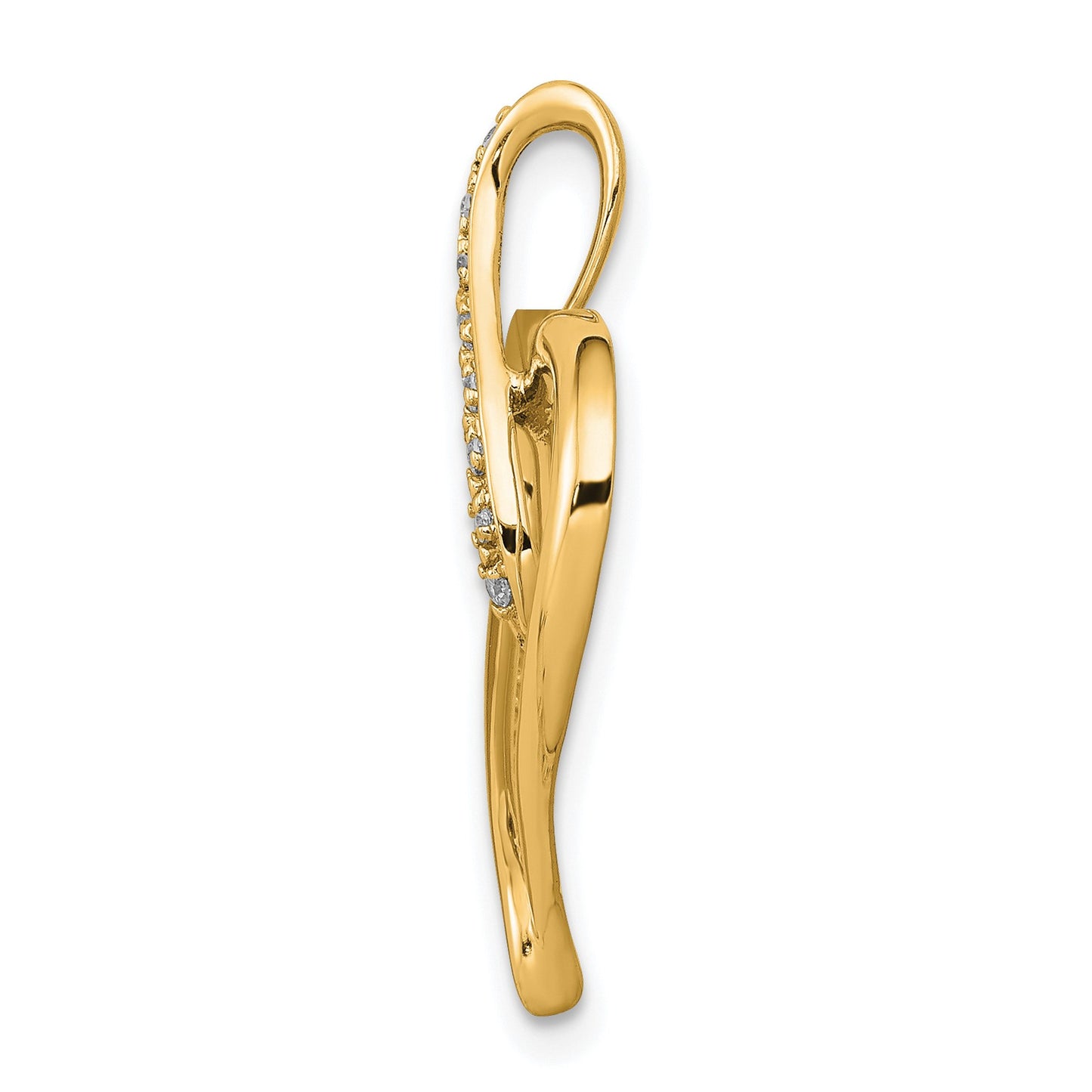 14k 1/20 carat Diamond Heart and Infinity Pendant Fits up to 2mm Regular/4mm Fancy or Reversible Omega