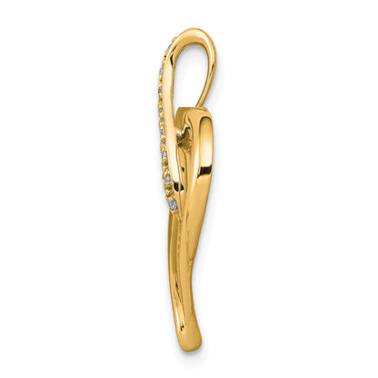 14k 1/20 carat Diamond Heart and Infinity Pendant Fits up to 2mm Regular/4mm Fancy or Reversible Omega