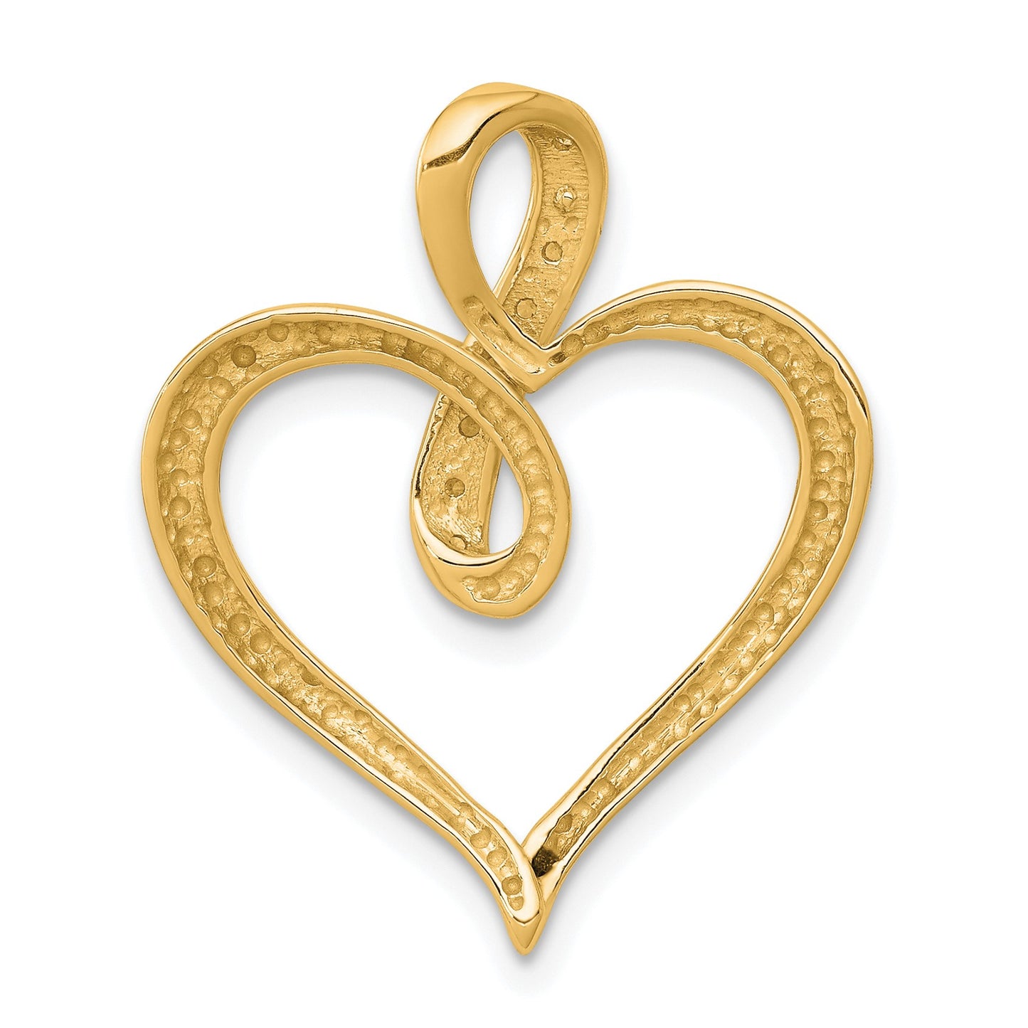 14k 1/20 carat Diamond Heart and Infinity Pendant Fits up to 2mm Regular/4mm Fancy or Reversible Omega