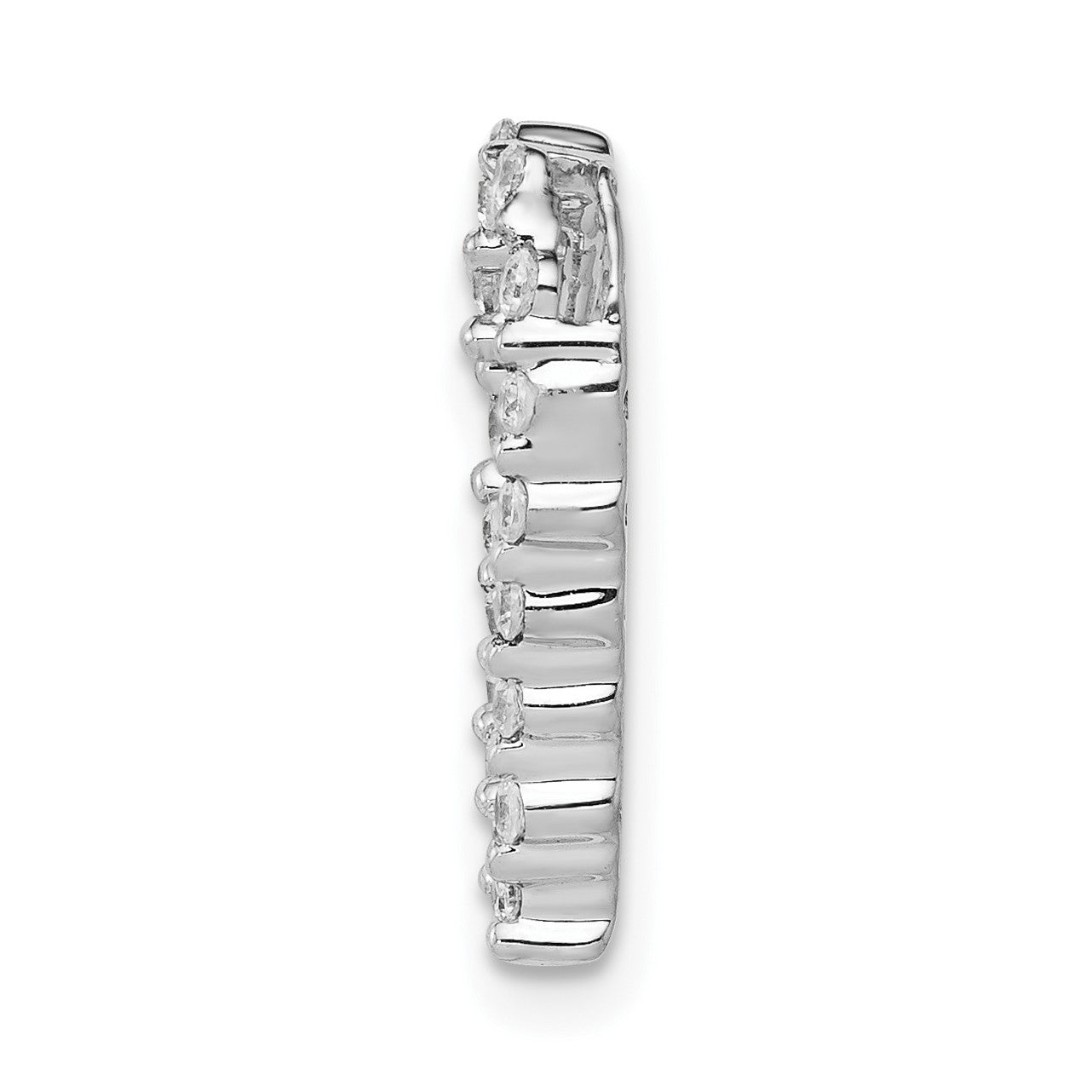14k White Gold 1/5 carat Diamond Heart Chain Slide