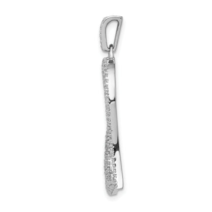 14k White Gold 1/2 carat Diamond Heart Pendant