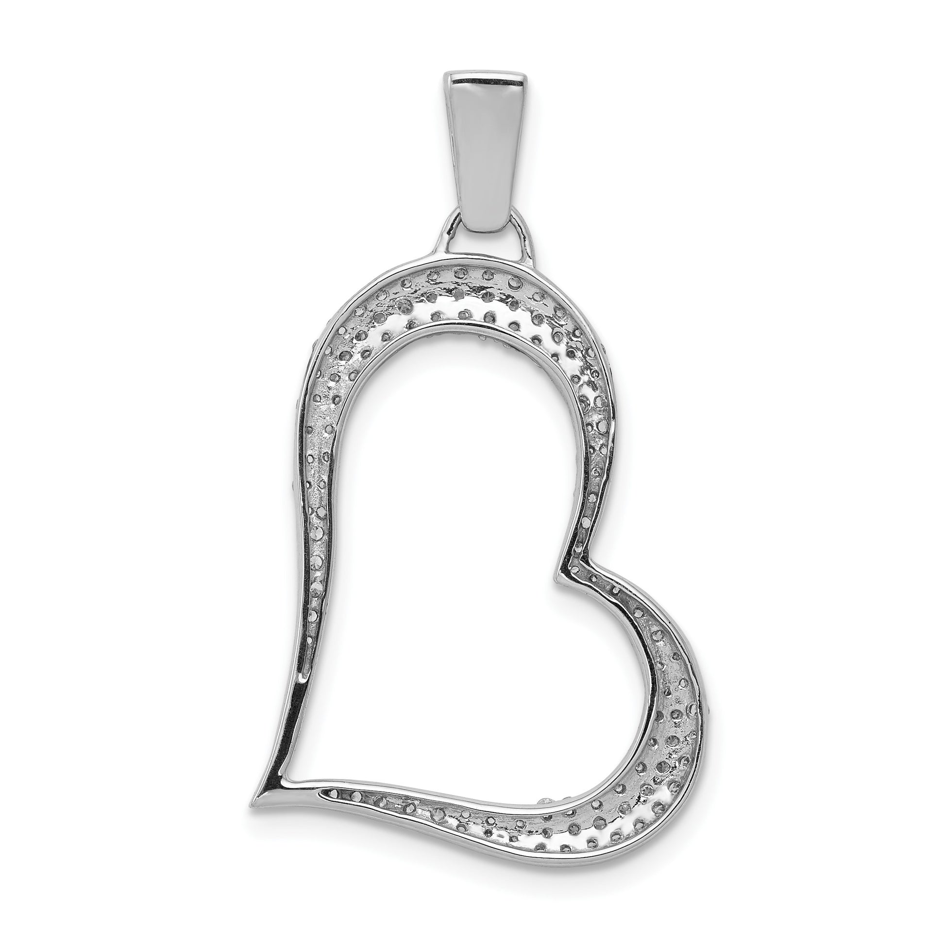 14k White Gold 1/2 carat Diamond Heart Pendant