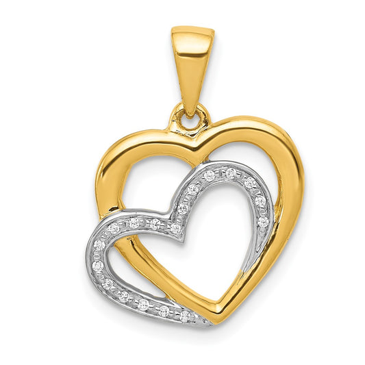 14k .05 ct. Diamond Entwined Hearts Pendant