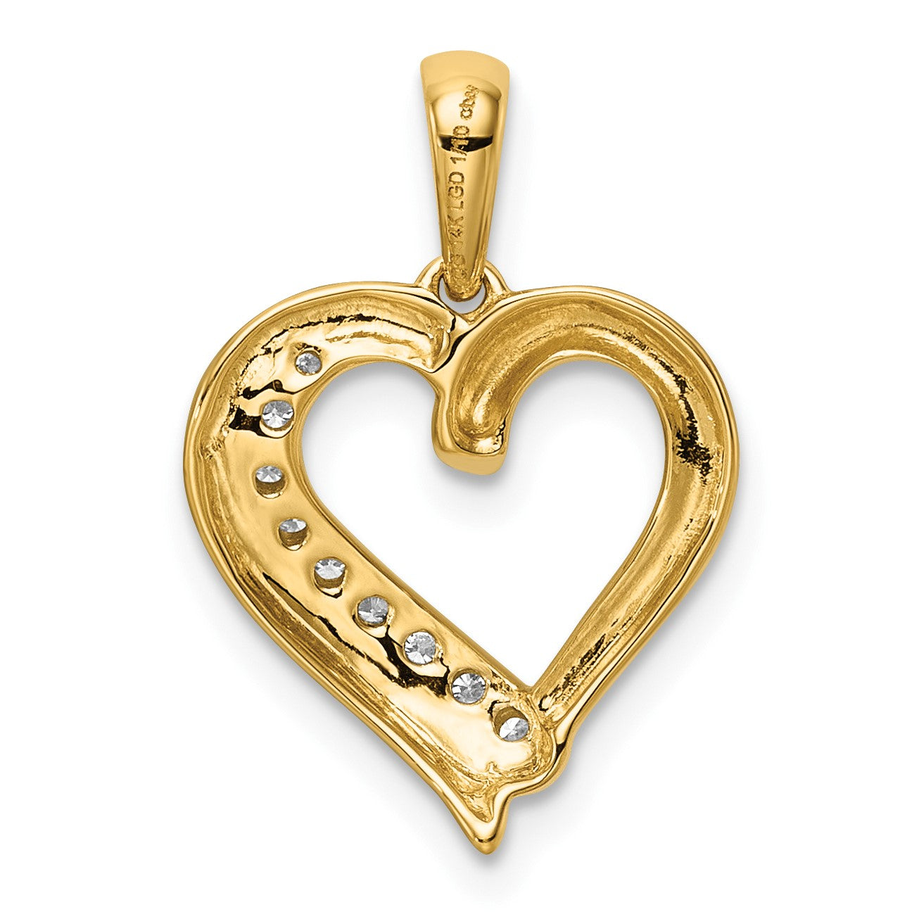 14k 1/10 carat Diamond Heart Pendant