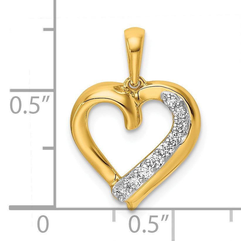 14k 1/10 carat Diamond Heart Pendant