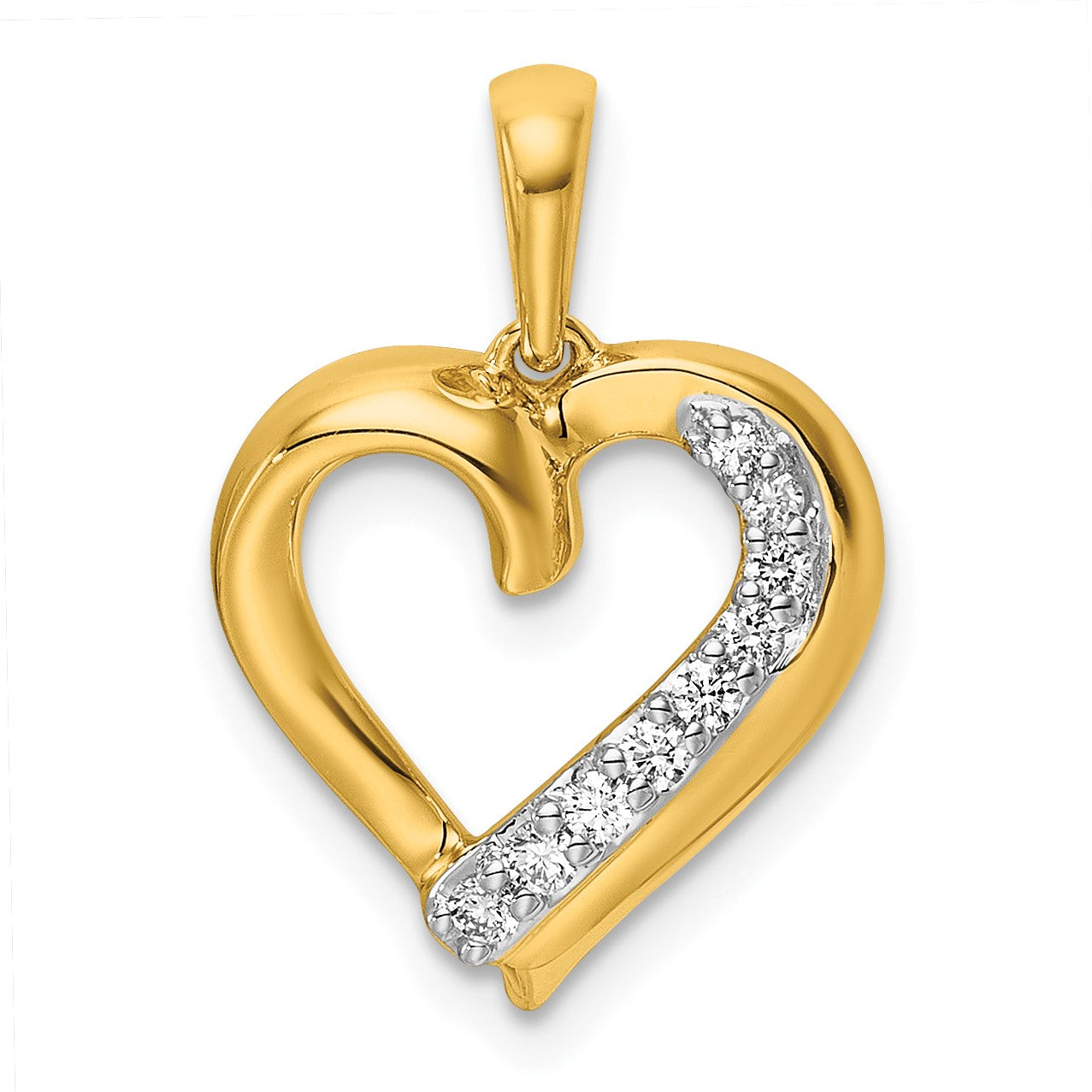 14k 1/10 carat Diamond Heart Pendant