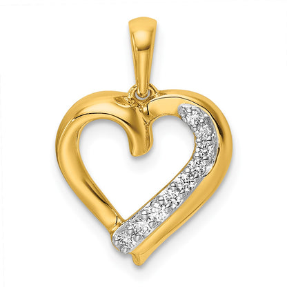 14k 1/10 carat Diamond Heart Pendant