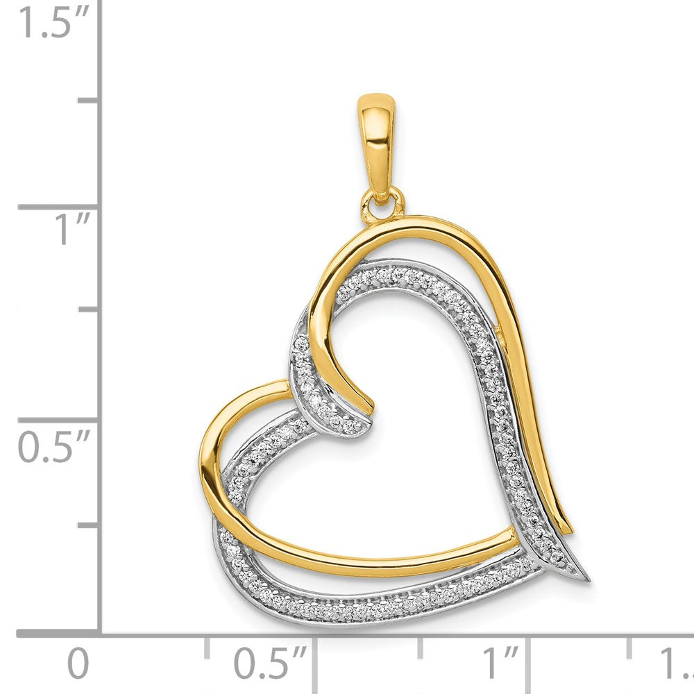 14k 1/6ct. Diamond Double Heart Pendant