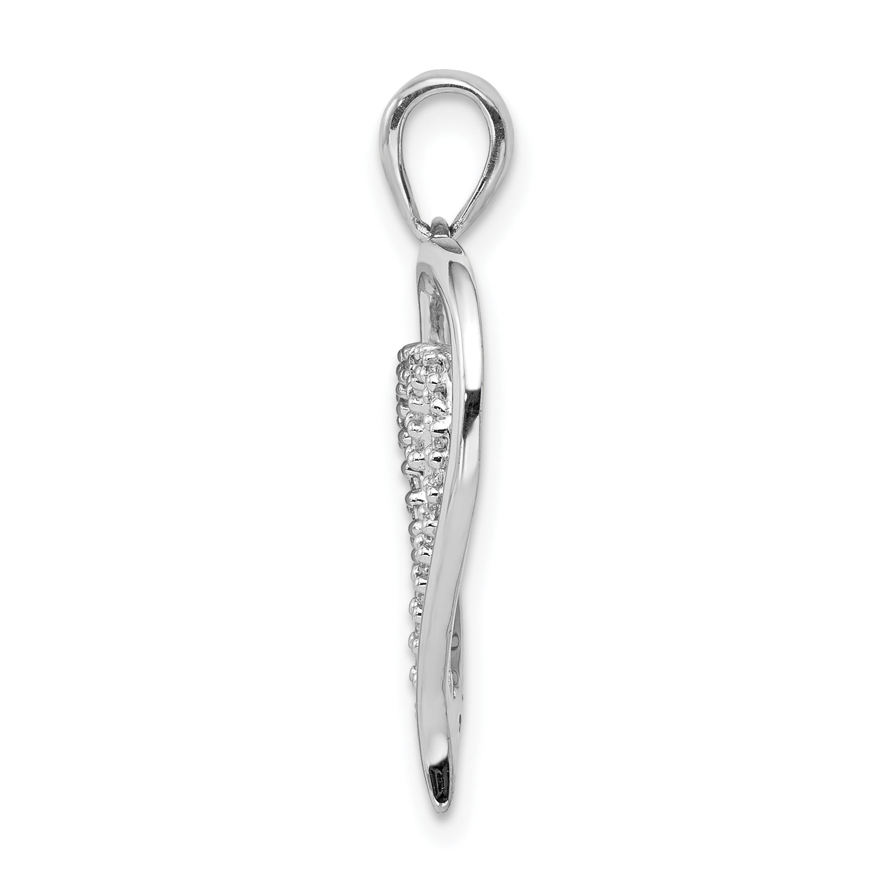 14k White Gold 1/10 carat Diamond Heart Pendant