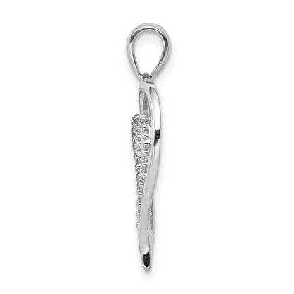 14k White Gold 1/10 carat Diamond Heart Pendant
