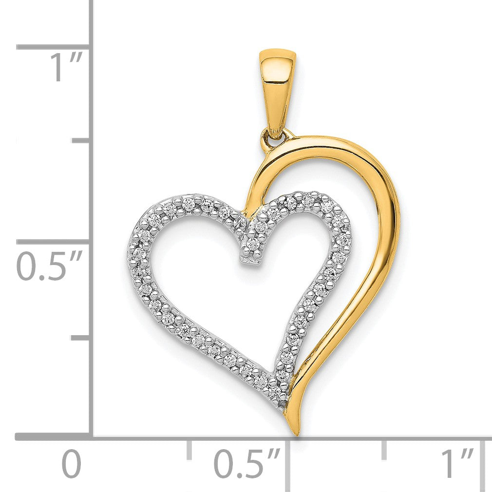 14k 1/10 carat Diamond Heart Pendant