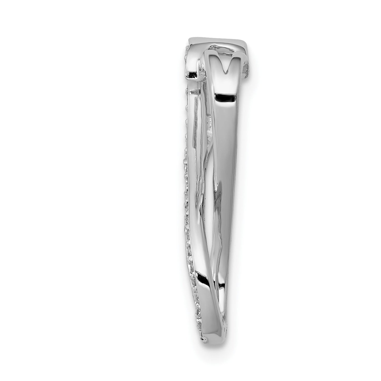 14k White Gold 1/10 carat Diamond Freeform Heart Infinity Chain Slide