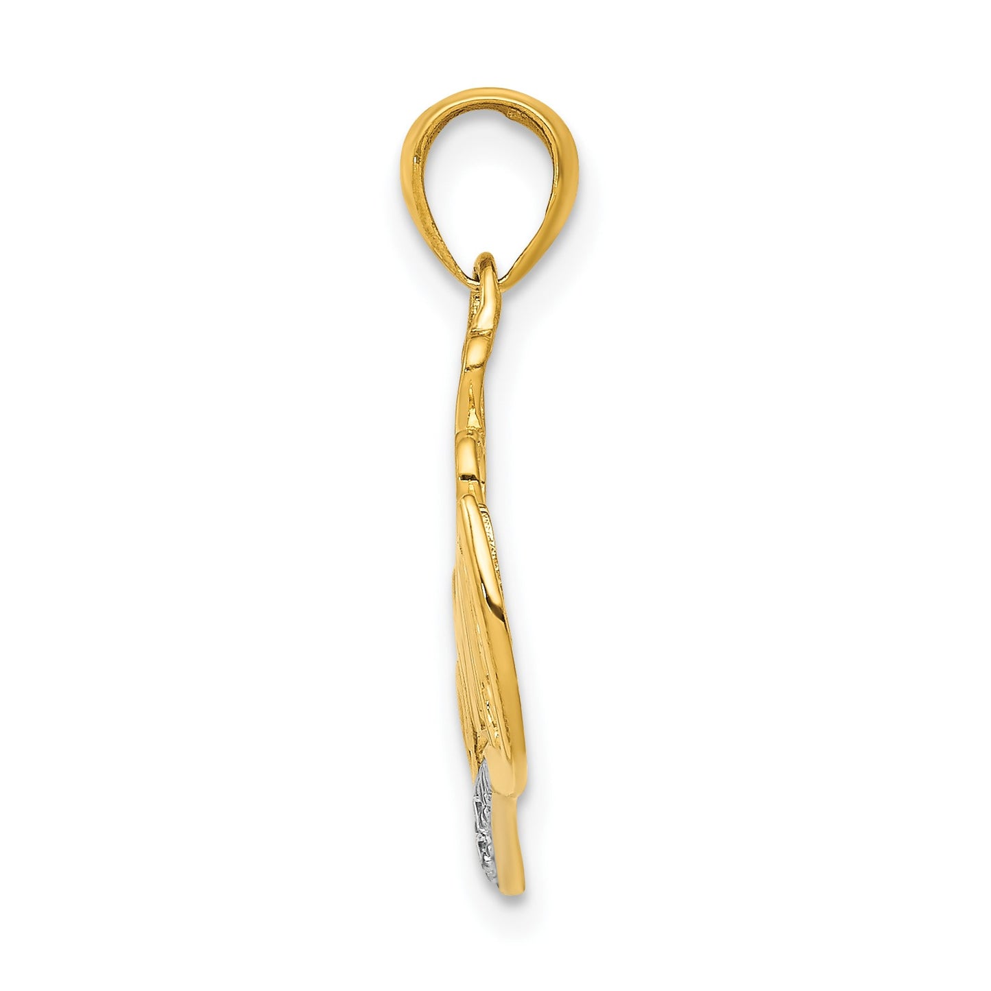14k .02 carat Diamond MOMMY Double Heart pendant