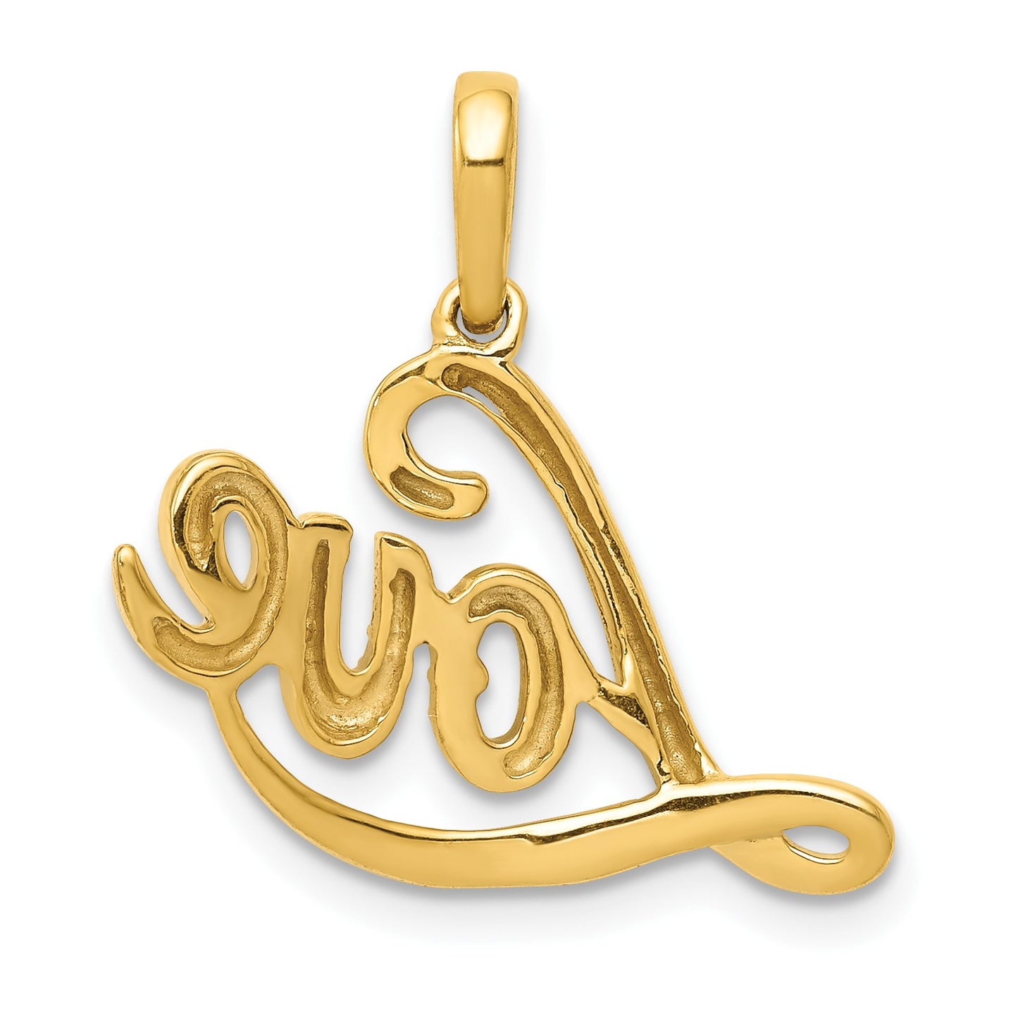 14k and White Rhodium Diamond LOVE Script Pendant