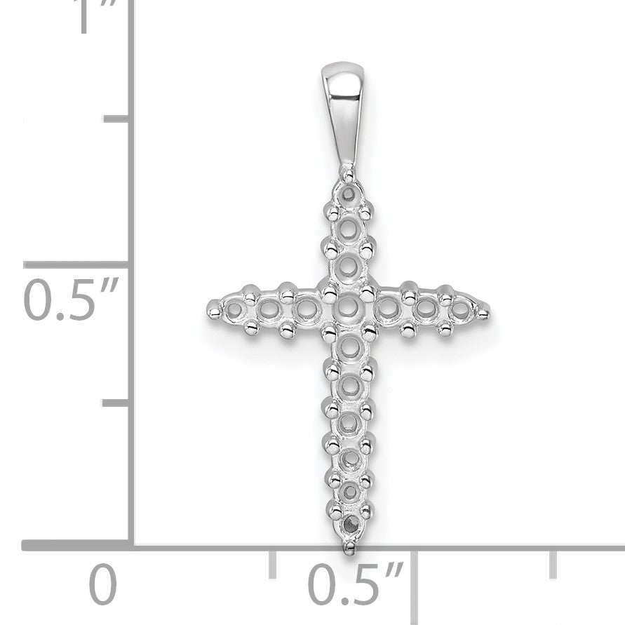 14k White Gold Diamond Cross Mounting