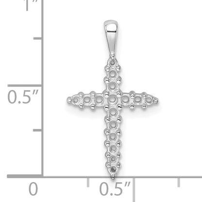 14k White Gold Diamond Cross Mounting