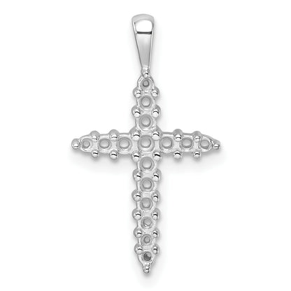 14k White Gold Diamond Cross Mounting