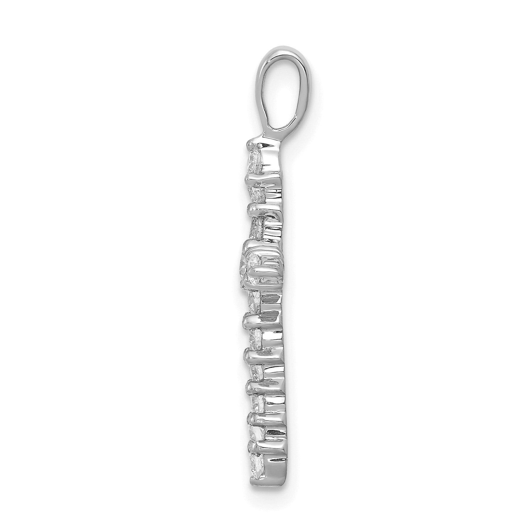 14k White Gold AA 1/2 carat Diamond Cross Pendant