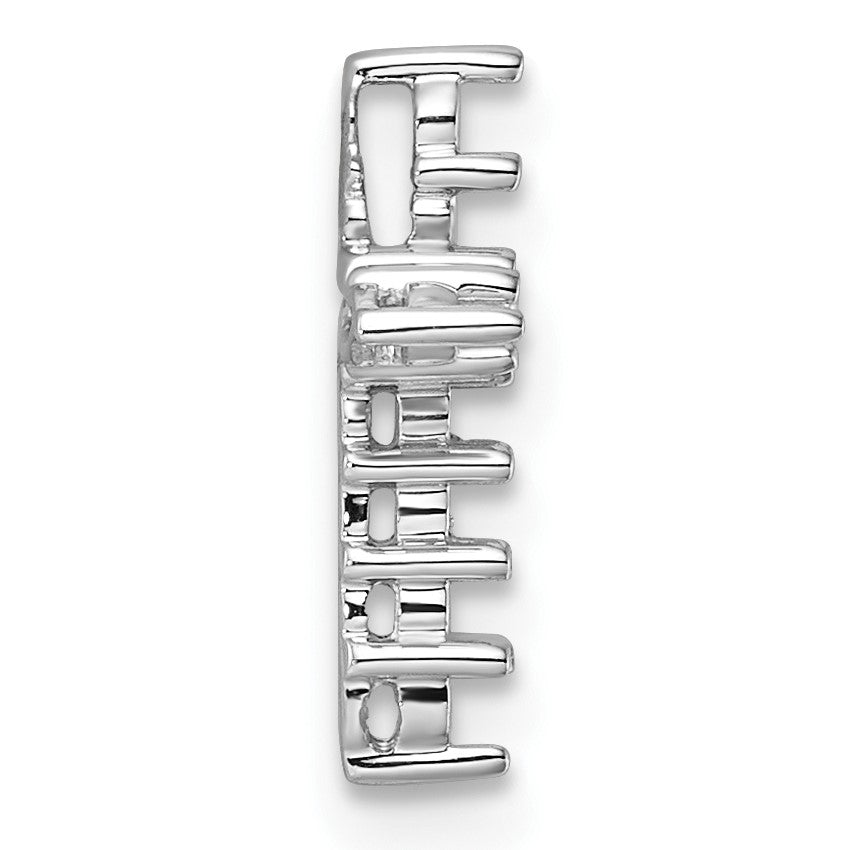 14k White Gold Diamond Cross Chain Slide Mounting