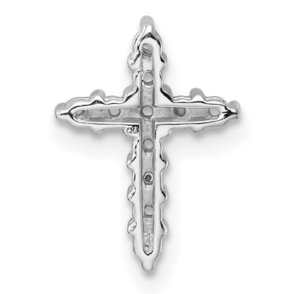 14k White Gold Diamond Cross Chain Slide Mounting