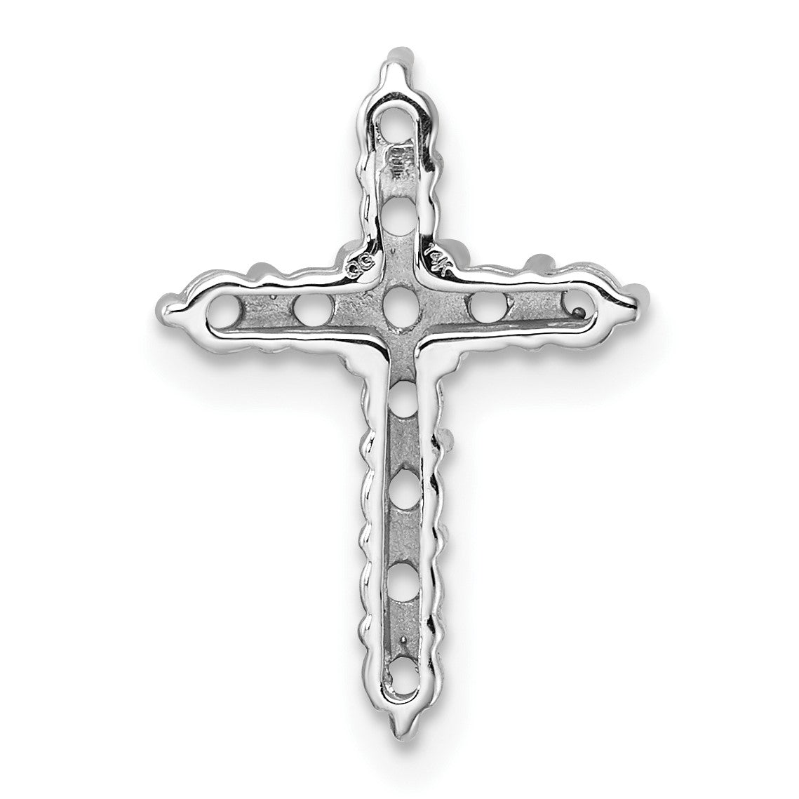 14k White Gold 3/4ct Cross Chain Slide Mounting