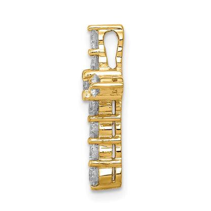 14k 3/4 carat AA Diamond Cross Chain Slide