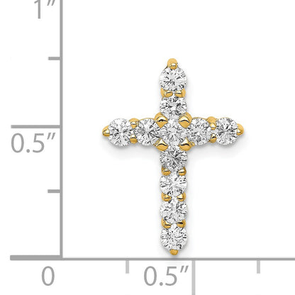 14k 3/4 carat AA Diamond Cross Chain Slide