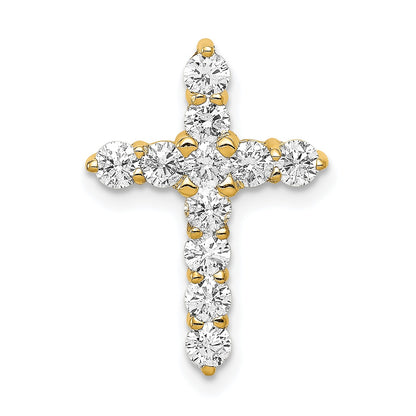 14k 3/4 carat AA Diamond Cross Chain Slide
